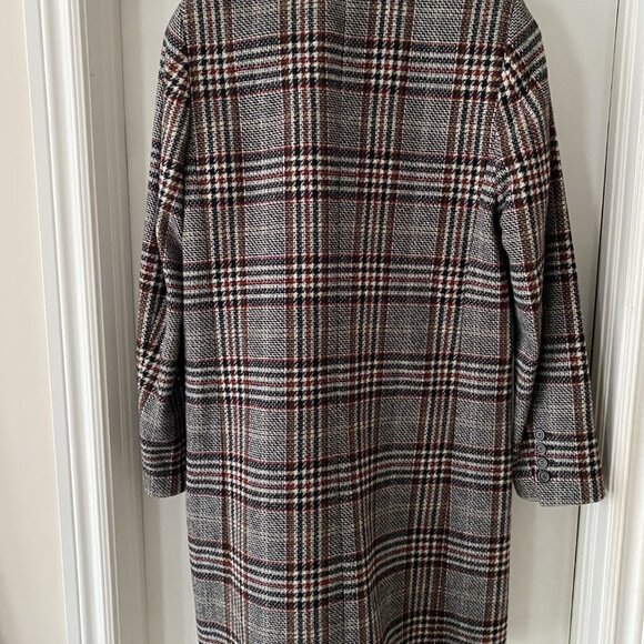 ZARA CHECK COAT One Button Fastening Kate Middleton Princess of Wales Style - Picture 16 of 16
